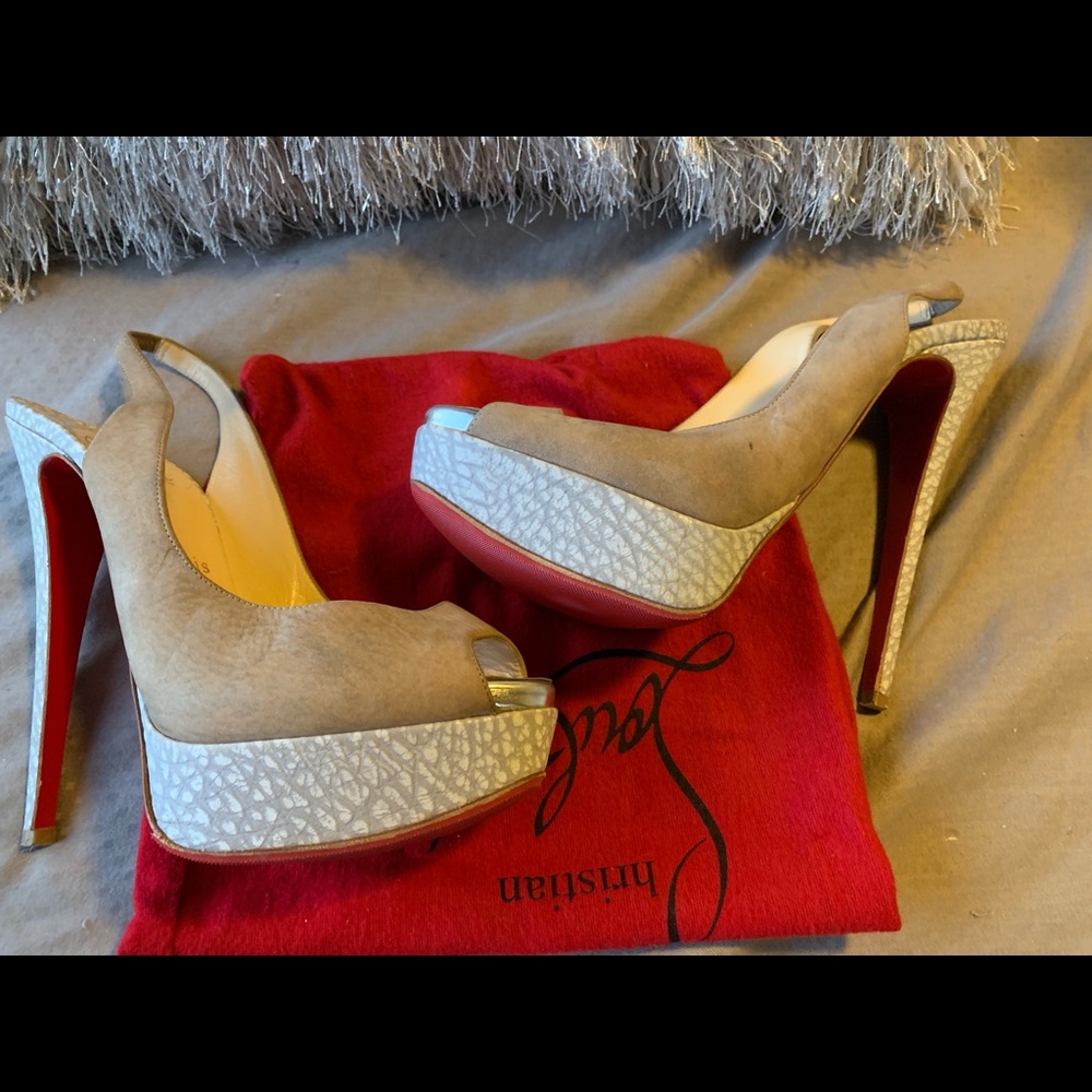 Christian Louboutin Lady Peep 150 Sling Nabuck/Cal